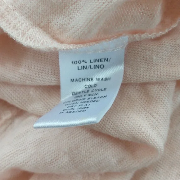Lou & Grey 100% Linen Blush Peach Color Short Sleeve Tee Small - Picture 5 of 5